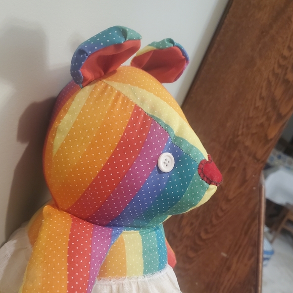 Handmade Vintage Rainbow Teddy Bear - Picture 3 of 3